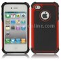 Dual Layer Gel Silicone Hard Plastic Case for iPhone 4 & 4S (Red)